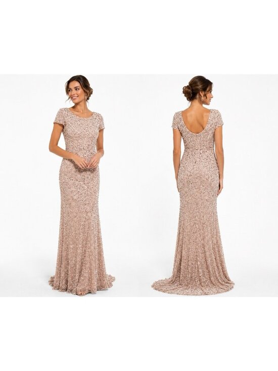 Adrianna Papell Dresses & Skirts - ADRIANNA PAPELL dress gown blush pink sequins 10 formal old Hollywood glamour
